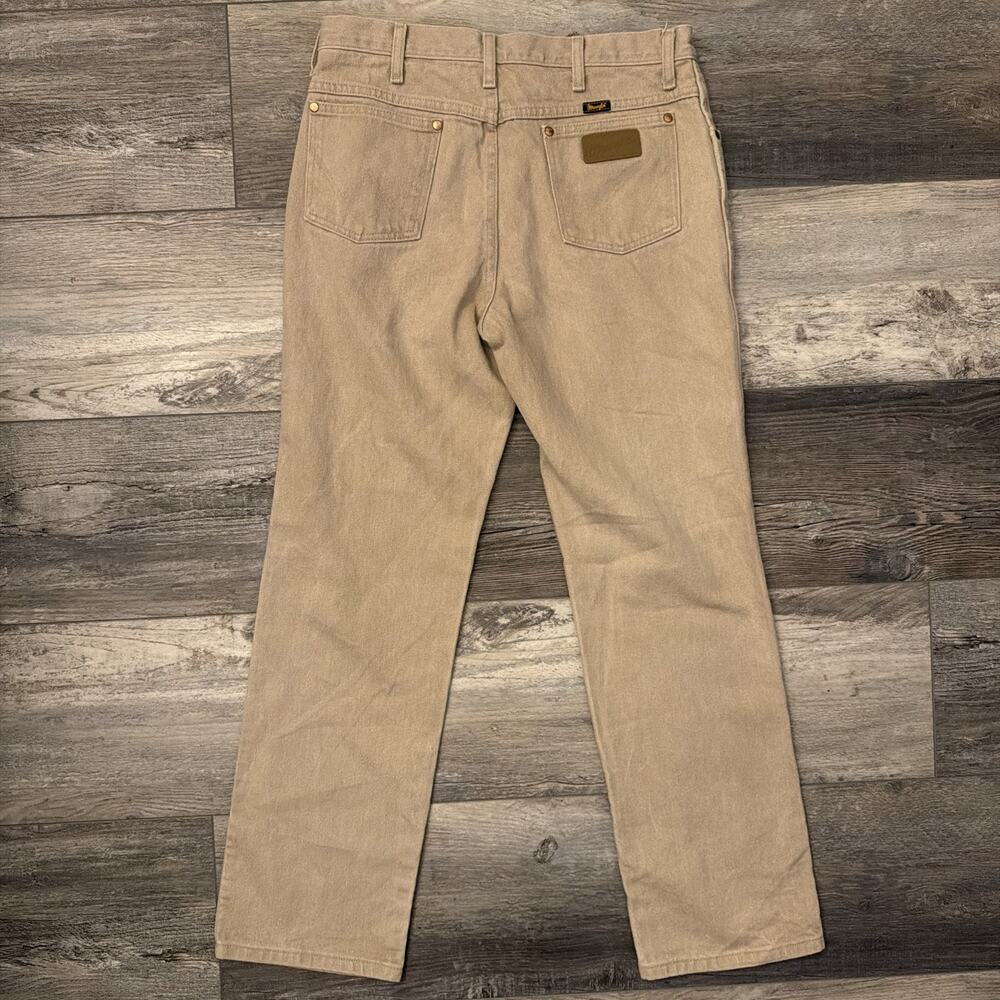 Wrangler 936TAN Cowboy Cut Jeans Mens 34x32 Tan Western Denim - Picture 9 of 9